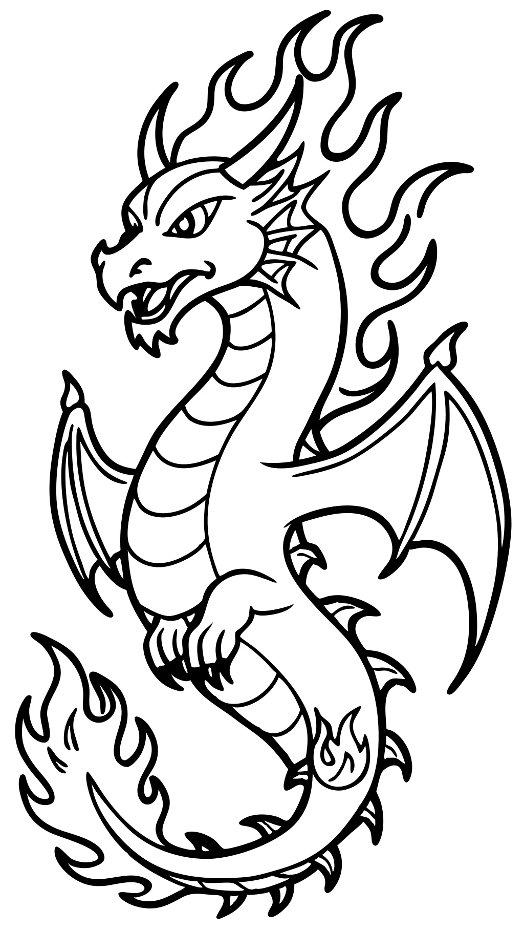 coloriages de dragons respiratoires de feu